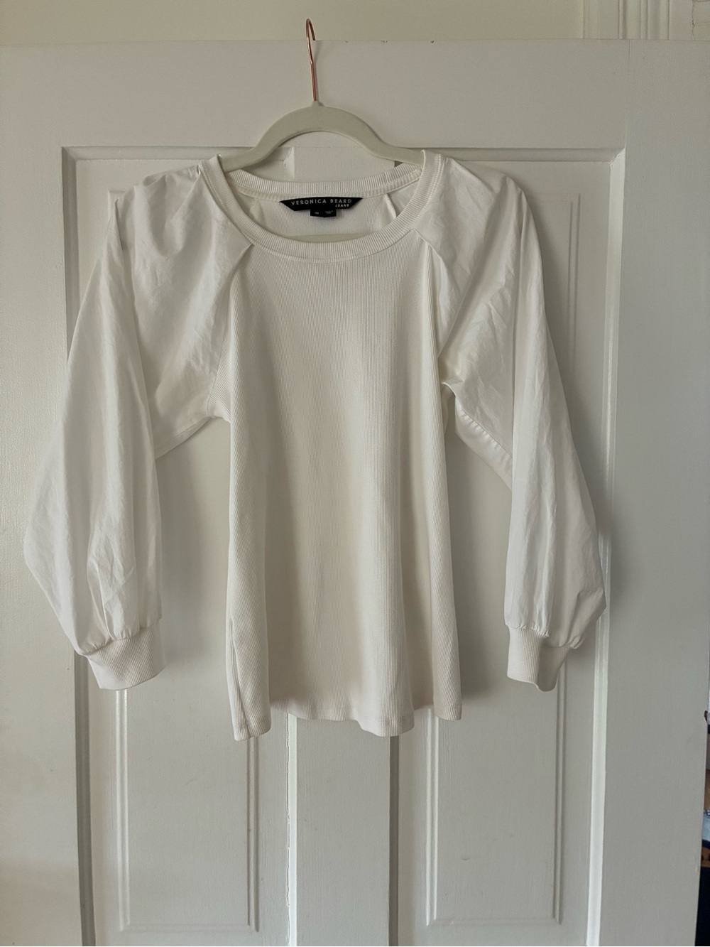 Veronica Beard puff sleeve white top
